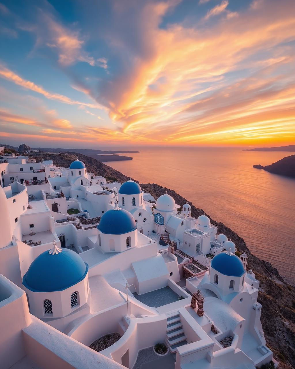 Santorini cliffside village